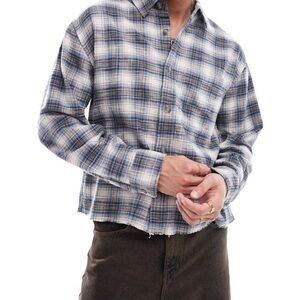 Abercrombie & Fitch Blue and White Plaid Button-Down Shirt